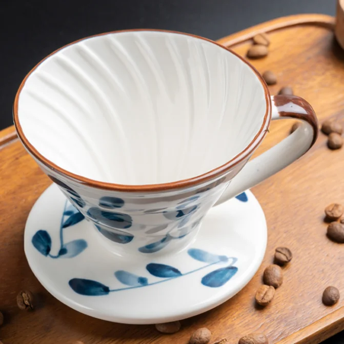 SIYUE Blue And White Porcelain Painted Ceramic Coffee Filter Cup Classic Filter Paper Drip Filter Household V 6 0 Hand Cup 9135