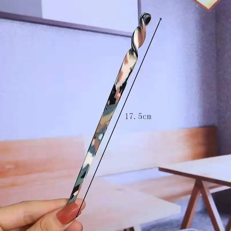 Hair Accessories Chopsticks Hair Strip Jewelry Retro Style Simple Marble Acetate Hairpin Hair Stick