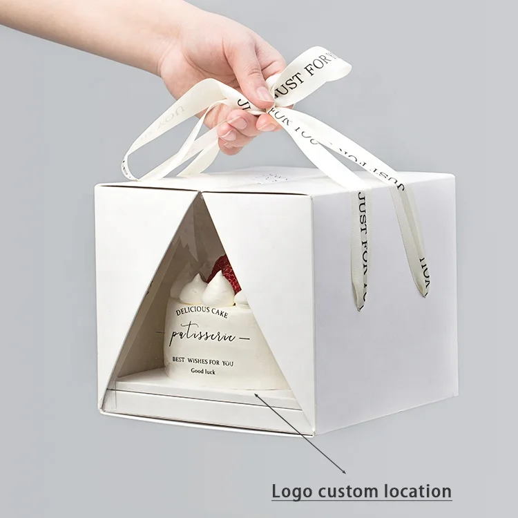 Double Open Portable 6 8 Inch Transparent Birthday Inverted Triangle Cake Packaging Boxes Tiramisu Mousse Clear Plastic Cake Box