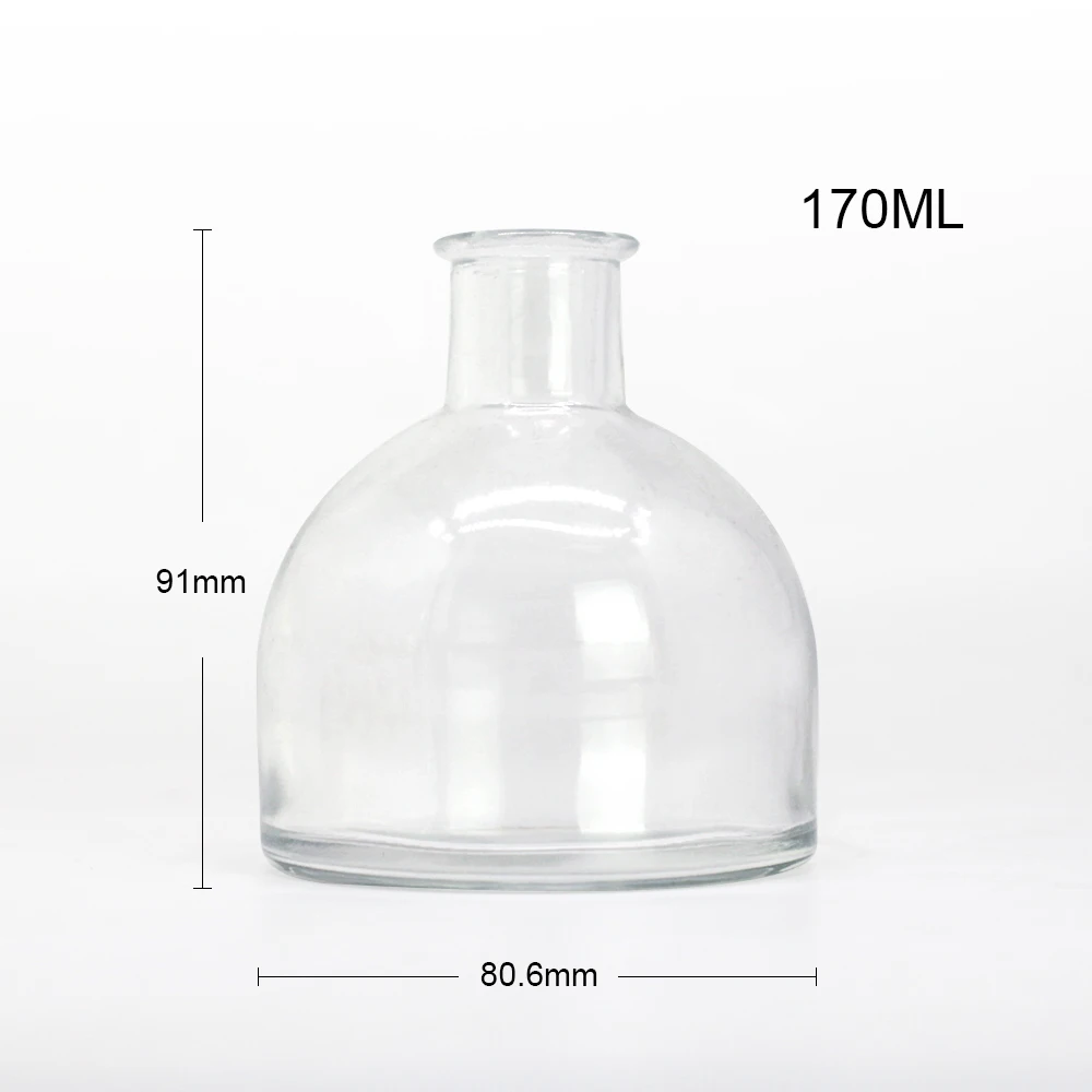 Worry Free After Sales 170ml 300ml Glass Bottle Semi-circular Vodka Liquor Rum Custom Craft with Aluminum Cork