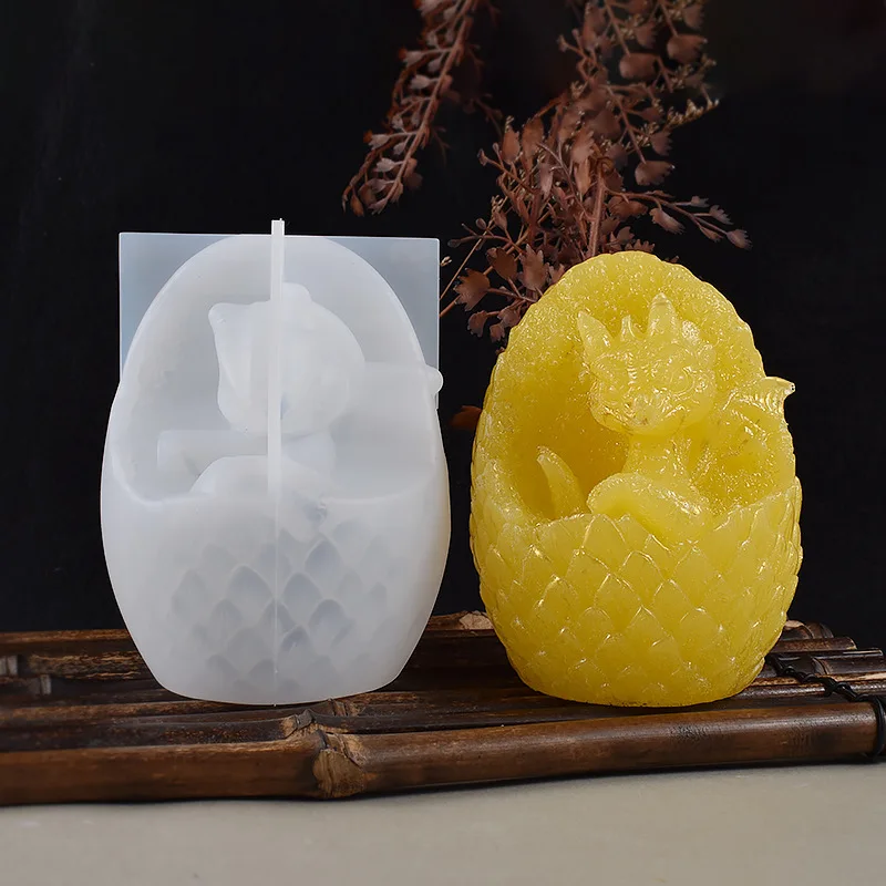 HY 3D Easter Dragon Egg Mold Silicone Dinosaur Mold for Resin Candle Home Decoration Molds