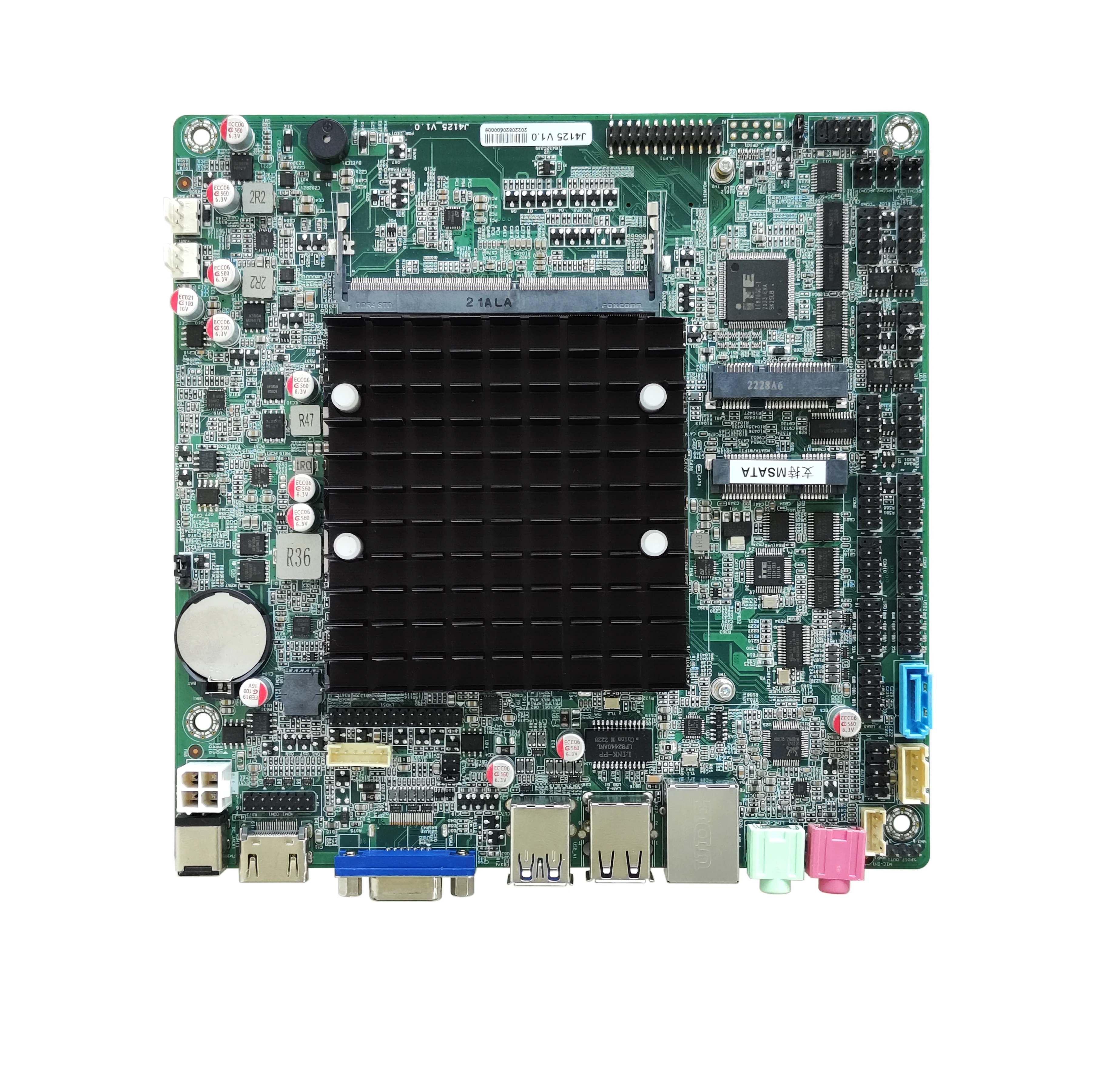 ELSKY 1in-t-el cer-e-l-on J4125 cpu fanless Mini-ITX Motherboard VGA LVDS/EDP low power consumption mini pc motherboard