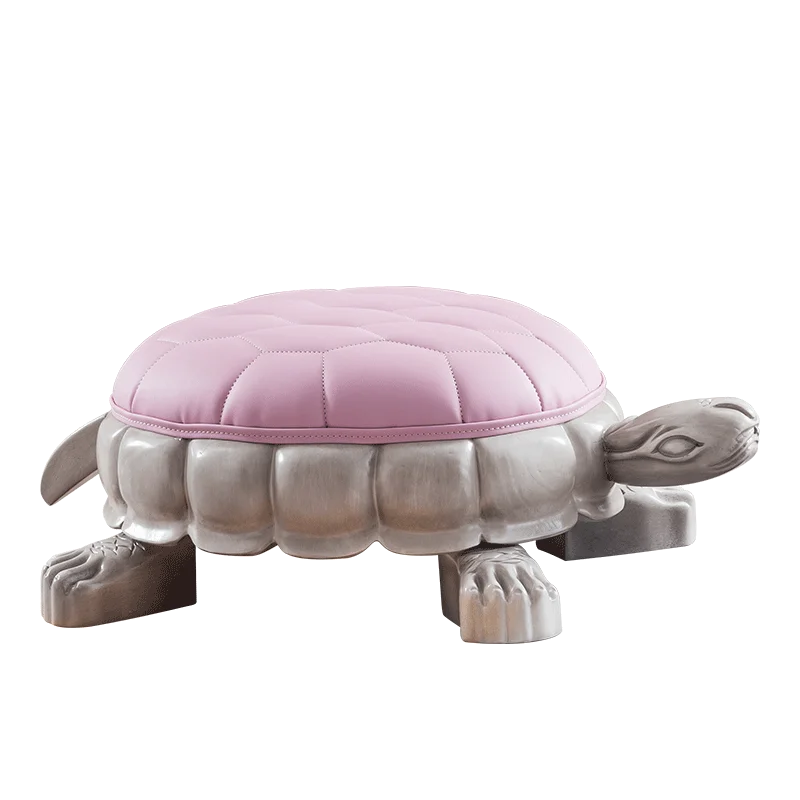 
Hand-carved Tortoise Shape Design Children Kids Animal Wooden Stool G237 