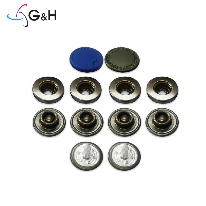 custom logo custom buttons logo brand metal snap button spring snap buttons