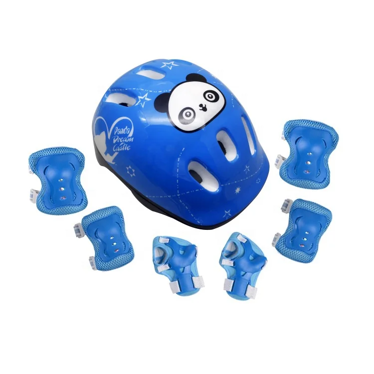 Hot sell kids skates protect pad set with helmet Children sports helmet cycling protective gear 4 sets