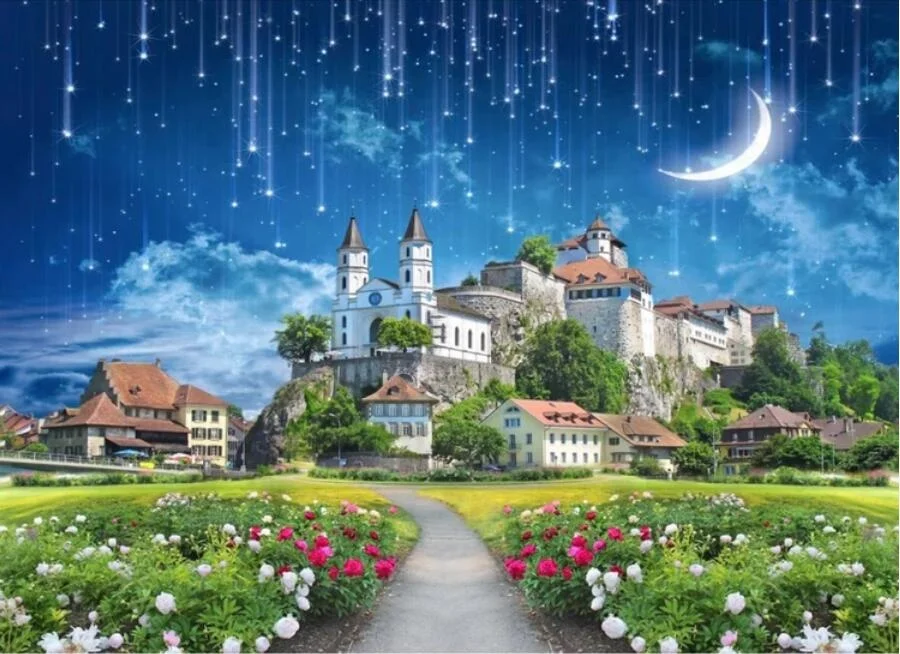 ZHIHAI Waterfall flowing water whole house space background wall wallpaper designs