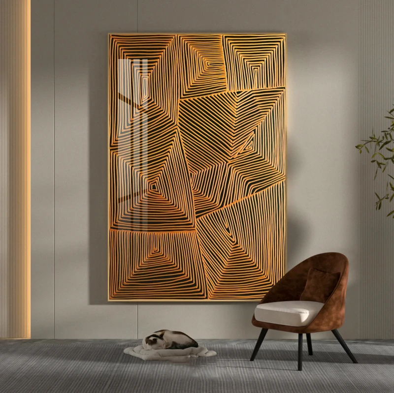 HUAMIAO Wholesale Simple Crystal Porcelain Painting High Quality Abstract Wall Art Posters Large  Wall Painting Home Decor