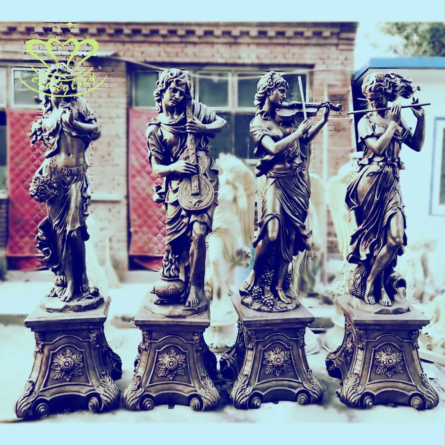 Outdoor Luxury garden plaza Street Landscape Design metal art Sculpture Bronze four seasons Goddess Statue