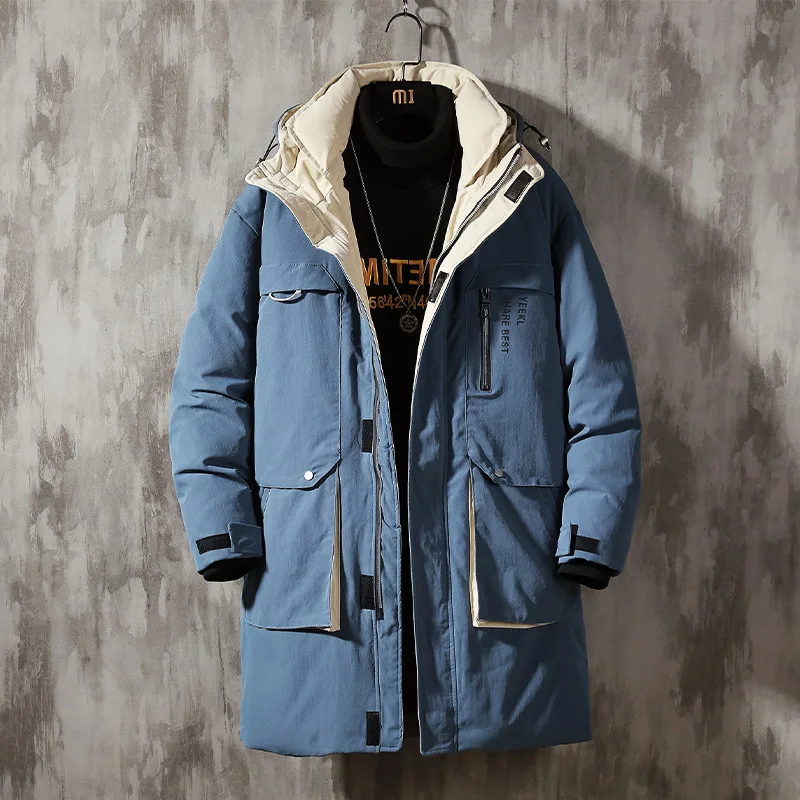 winter down jackets custom puffer long mens cashmere bubble down coat  oversized fleece mens  goose coat