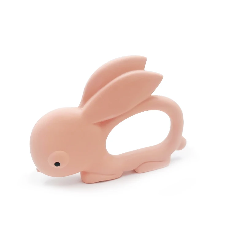 Natural Rubber Latex Bunny Teething Toys for Newborn Infants Toddlers Never Drop Baby Chew Toys for Sucking Needs