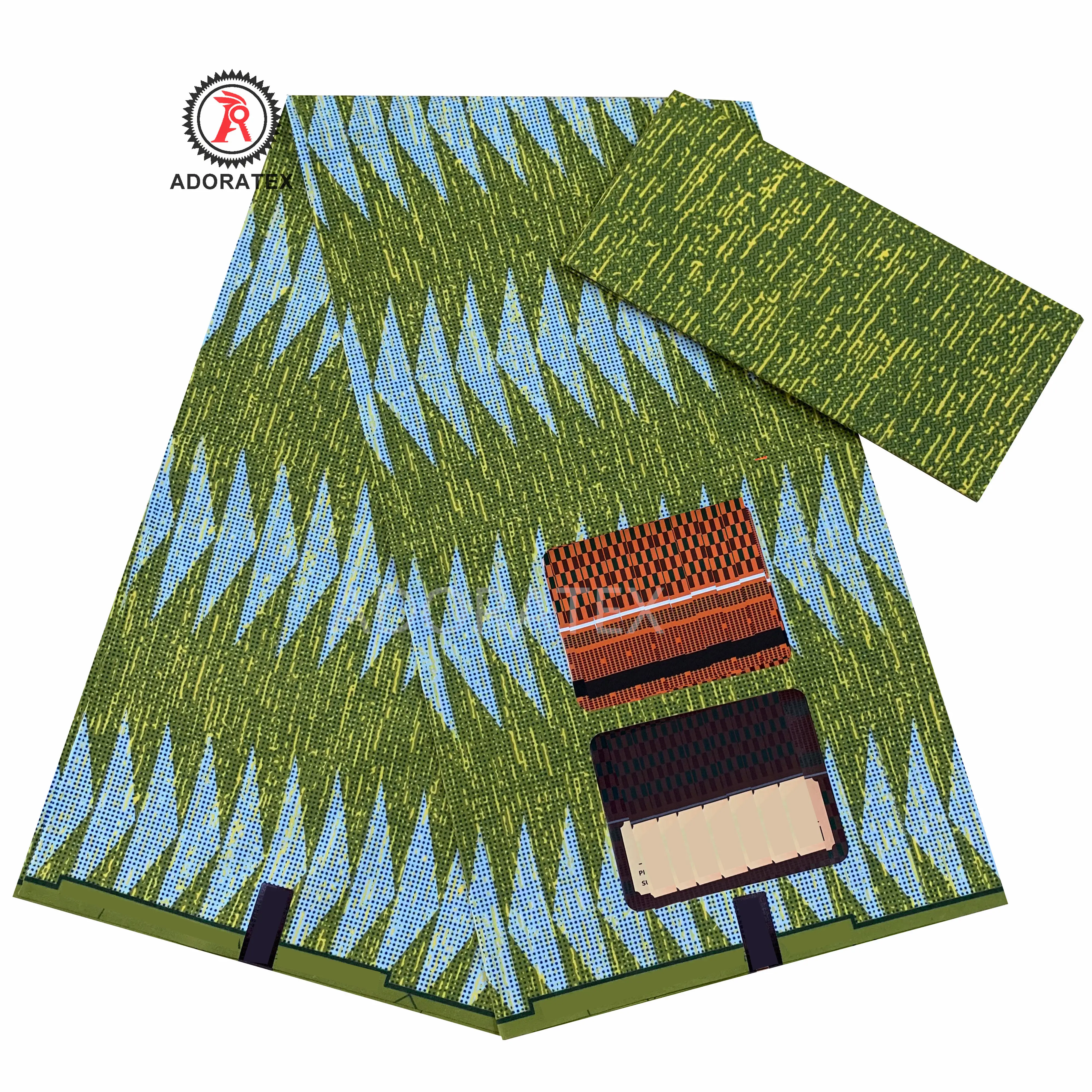 Kente Golden Wax Fabric Fashion New Design 100% polyester Ankara Fabric Pagne 2+4 Yards