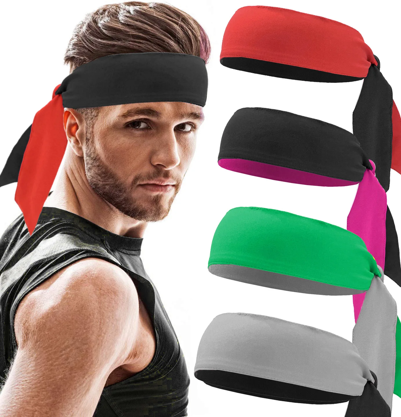 Sports Headband Unisex Fitness Headbands For Women & Men Head Band Sweatband For Running Yoga Workout Gym Exercise
