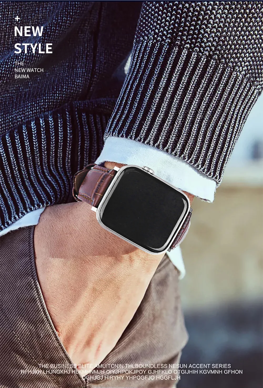 Genuine Calf Leather Watch Band Factory Direct Sales High Quality Strap Replacement Italy For Smart Watch 38 40 41 42 44 45mm