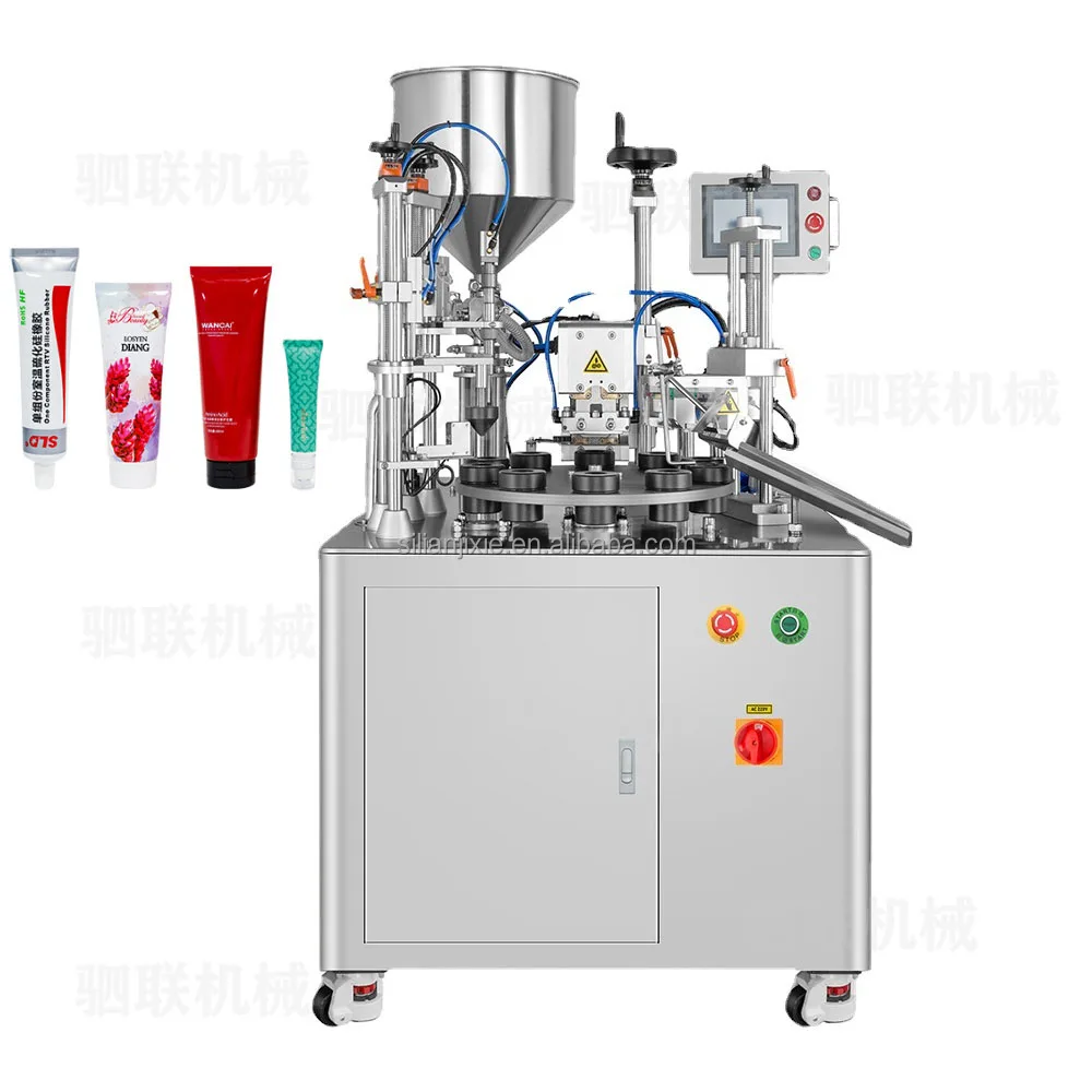 SiLian  Machinary plastic tubes toothpaste filling and sealing machine semi automatic rotary  equipment for hand cream