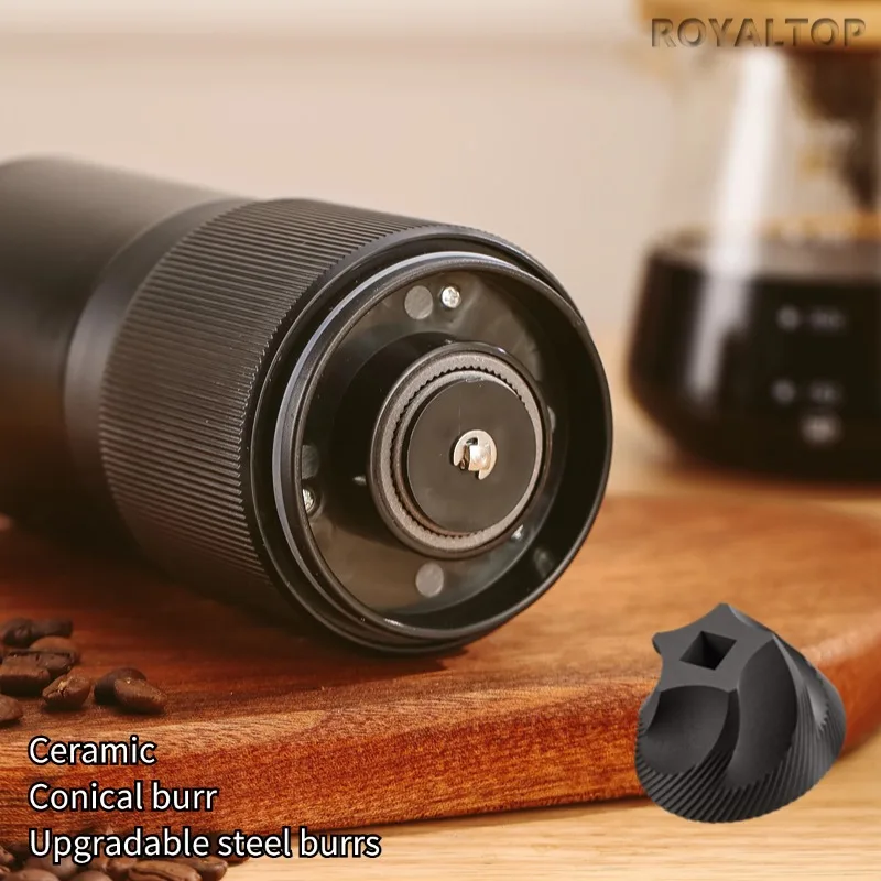 Smooth Grinding 25g Coffee Bean White Mills Conical Burr Manual Coffee Grinder With 30 Adjustable Settings