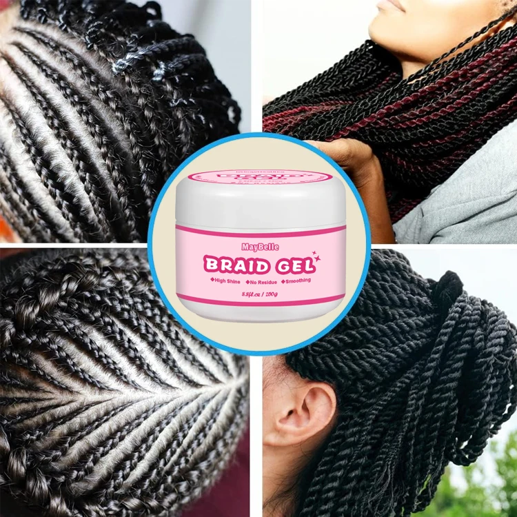 Long Lasting 250g Loc n Braid Gel Extreme Hold Private Label Braid Gel And Mousse High Shine 100ml Braid Mousse