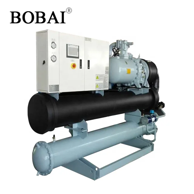 High Effective Cooling Capacity Semi-Hermetic Compressors Water Cooled Screw Chiller For Injection Molding