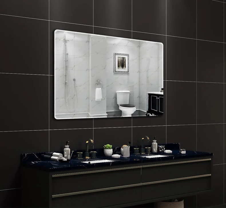 
Wall mounted rectangle HD self-adhesive mirror for bathroom wholesale stock high quality decorative silver mirrors 