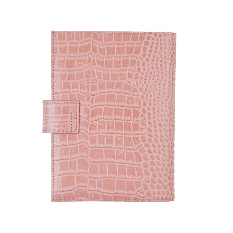 Elegant pink custom PU croco leather a5 printing planner agenda
