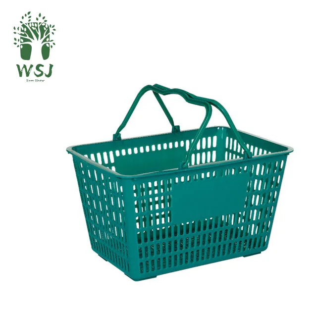 Manufacturer Grocery Goods Food Plastic Shopping Basket Storage with Hand for Supermarket Hot Sales Products