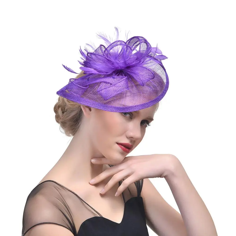 
2020 Church Sinamay kentucky derby hats ladies fascinators for women 