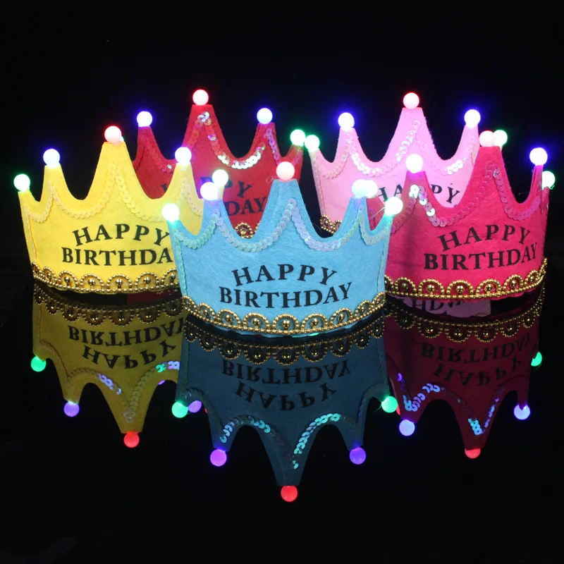 
birthday party supplies hat Prince crown cake led lighting kids birthday party crown hat 