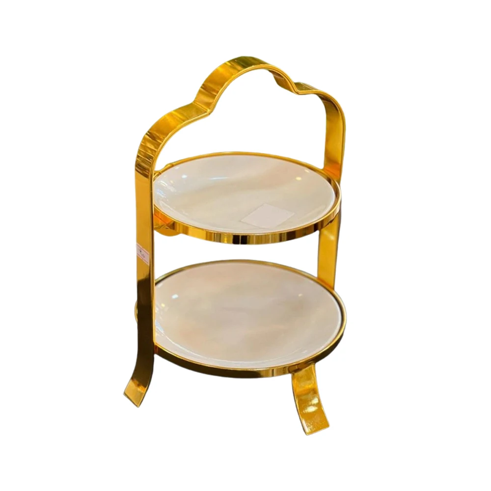 Royal Arabic Luxury Dry Fruit Tray Metal Dessert Dish Turkish Gold Dried Nuts Plates with Lid