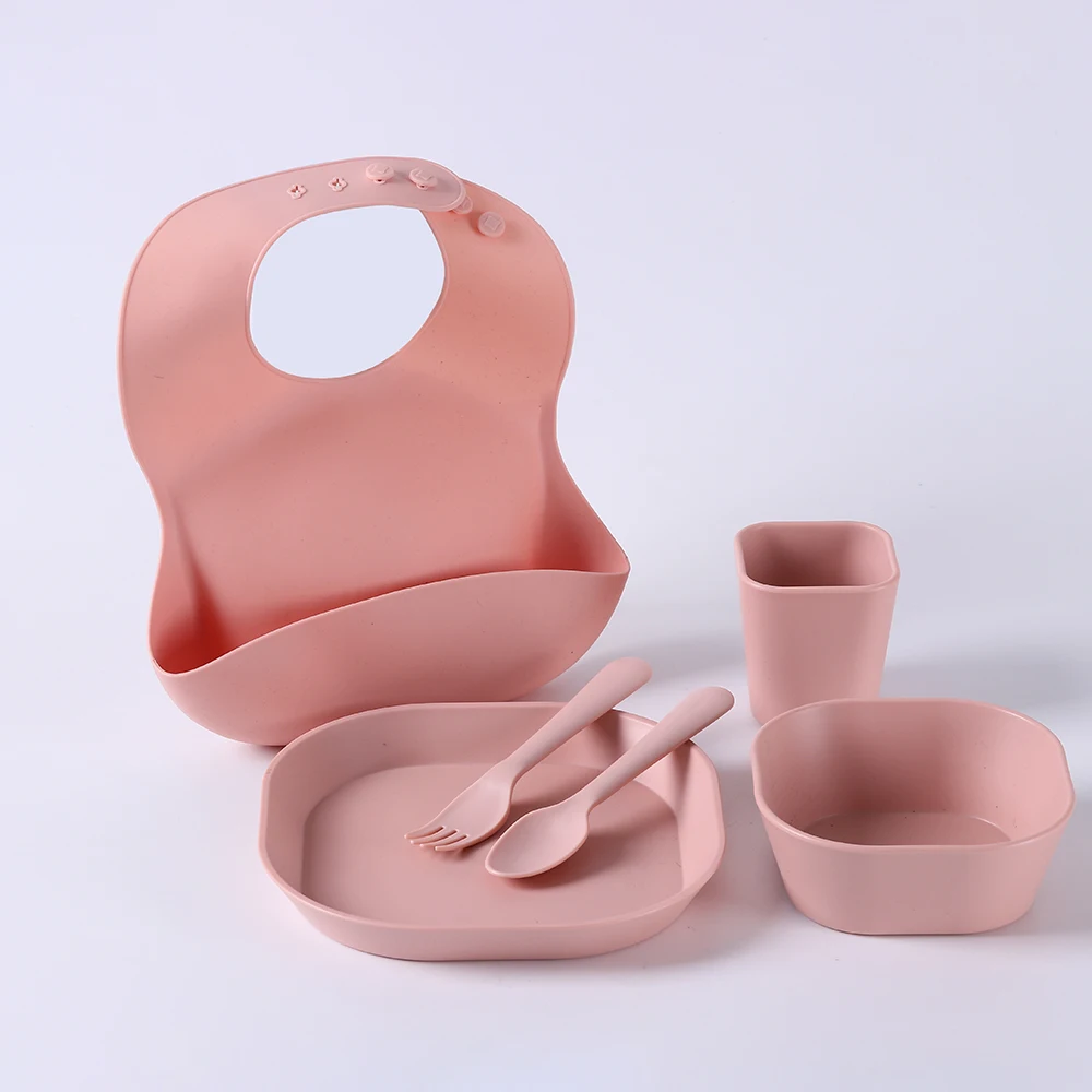 Wholesale Custom  Baby  Feeding Tableware Set Bpa Free Silicone Baby Feeding Set Baby Feeding Eating Set