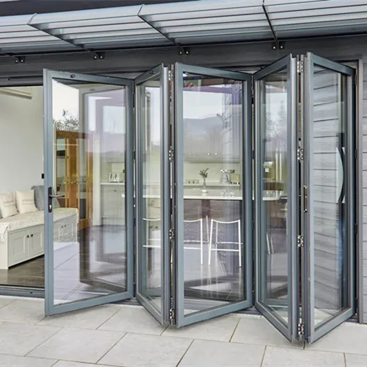 CBMMART складные двери с высококачественными алюминиевыми двухстворчатыми дверями производителей