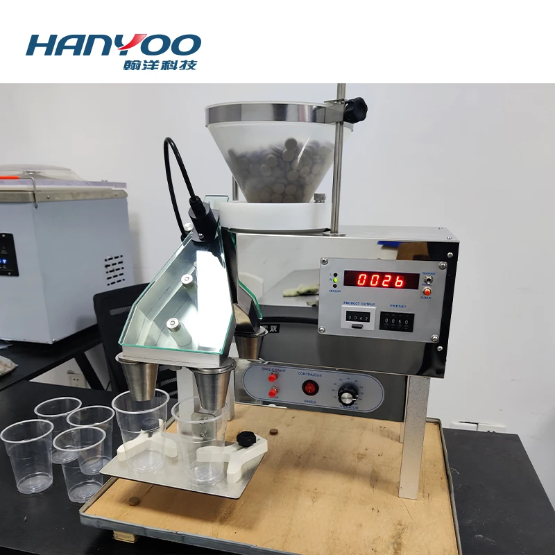 Hanyoo Semi-Automatic Tablet Softgel Pill Gummy Soft Bear Candy Suger Filling Counter Bottling Counting Machine