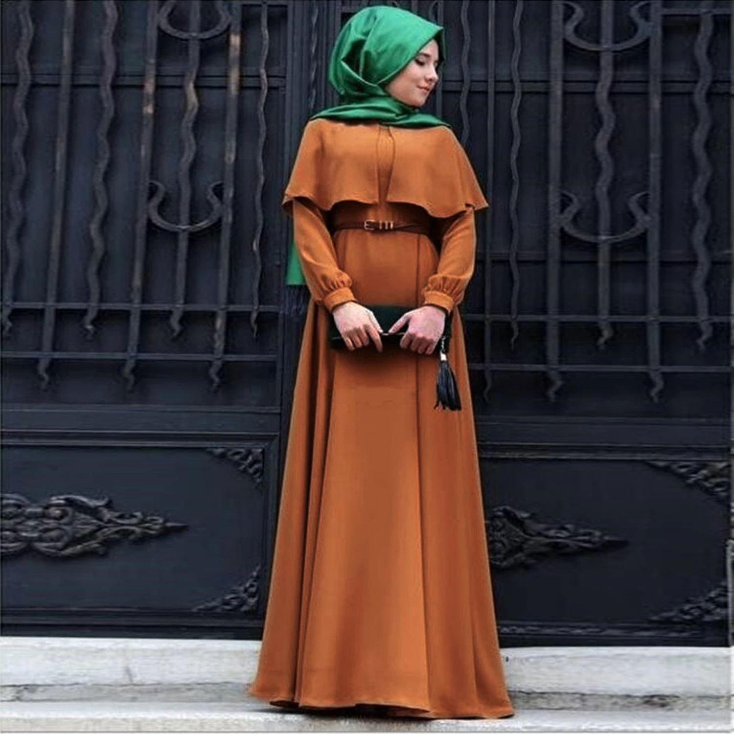 Manufacture Muslim Women Clothing Plain Satin Dress Islamic Dubai Women Layer Muslim Dresses