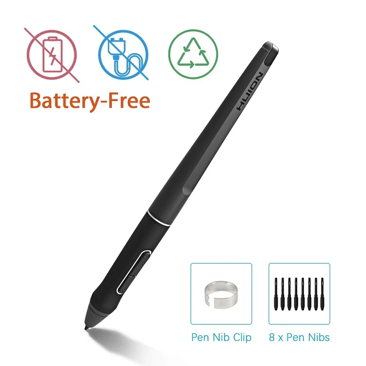 HUION PW507 Graphic Pen for Pen Display Monitor 8192 Levels with Two Side Customized Keys