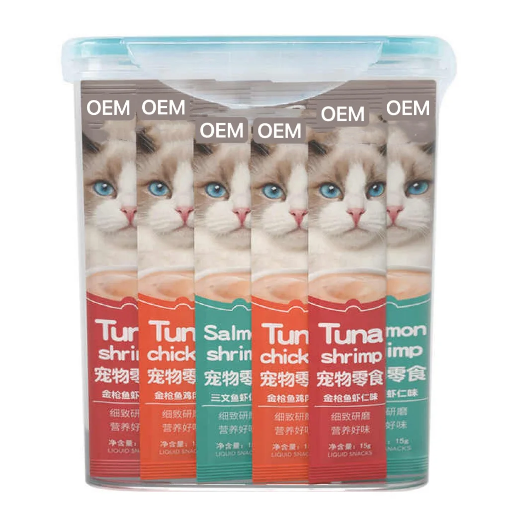 OEM Cat Snacks Nutritious Wet Cat Food Pet Treats Snacks Natural Tuna Chicken Wet Cat Food