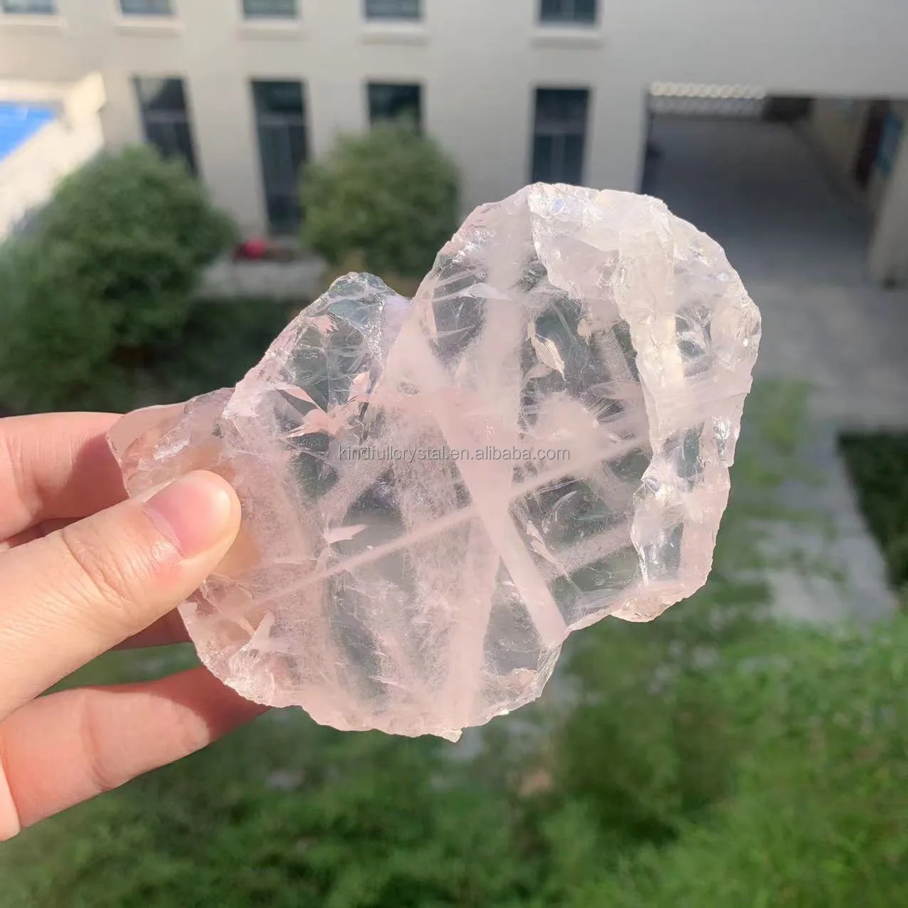 High Quality Natural pink  Crystal Slice free form rose quartz slab for fengshui
