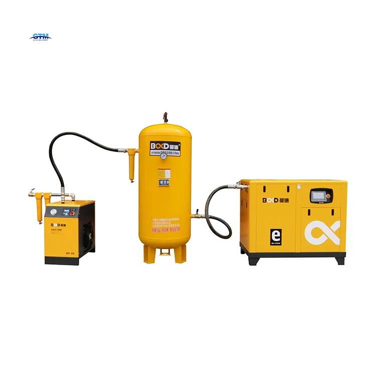 22kw Laser Screw Air Compressor Tank Air Dryer Screw Air Compressor With Inverte