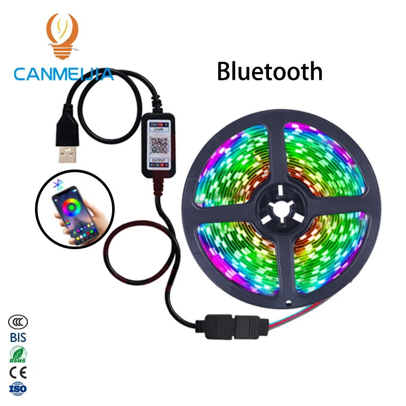  Гибкая светодиодная лента rgb led полоска для подсветки телевизора цифровая 5 м 2