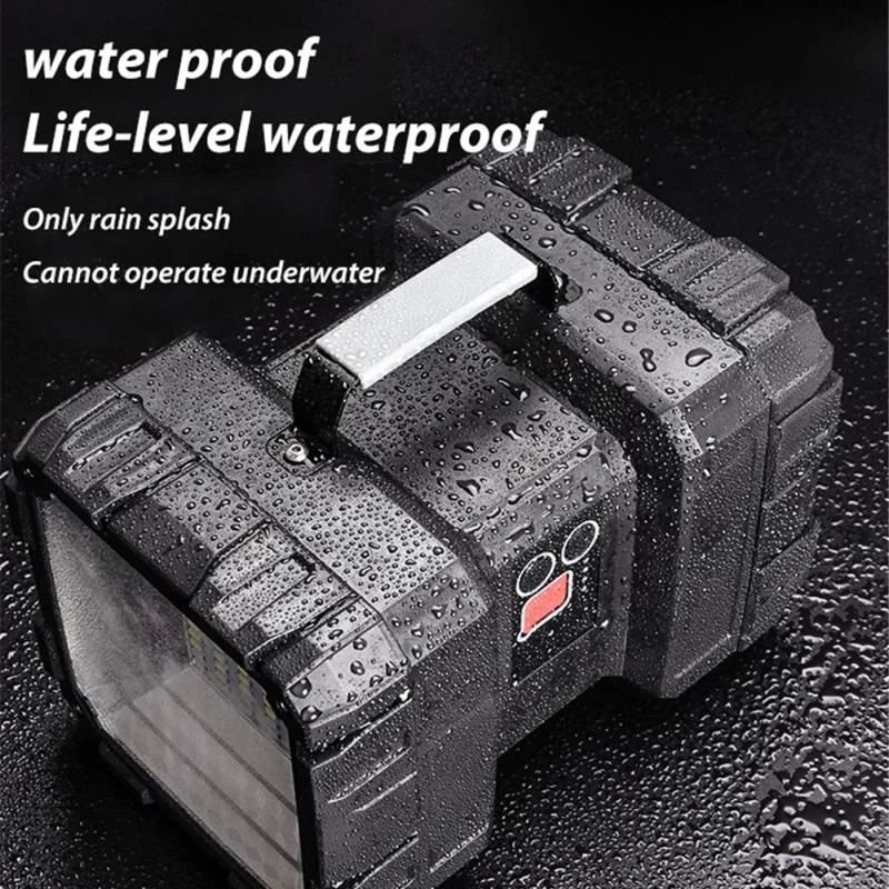 W844 Xhp70 10 Hours Portable Spotlights Flashlight 60W Long-range 5000 Xenon Multifunctional Home Outdoor Work Searchlight