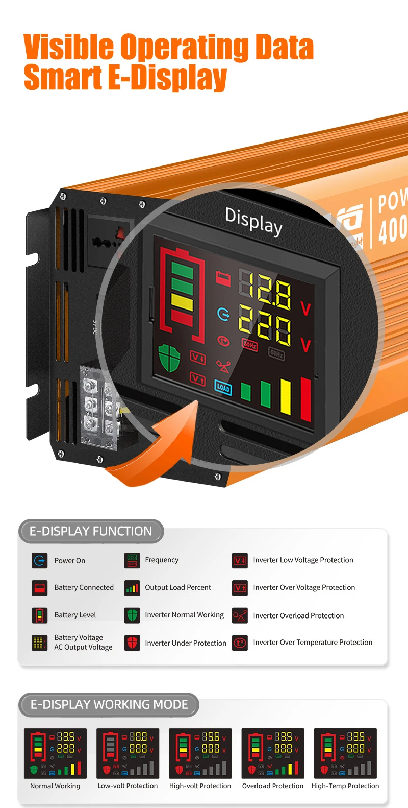 High Quality Oem Accept Off Grid Pure Sine Wave Solar Inverter Dc to Ac power inverter 4000 watt 4000W 24V 220V For Home Use