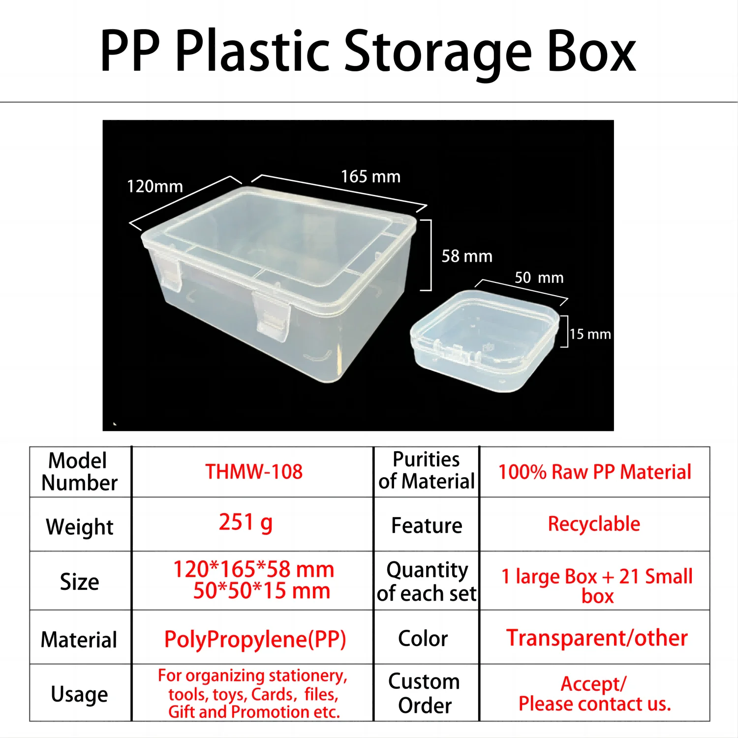 Beads Storage Plastic Box PP Small parts Plastic Office Storage Case Multipurpose Bobbin Box Makeup Case Desktop Organizer