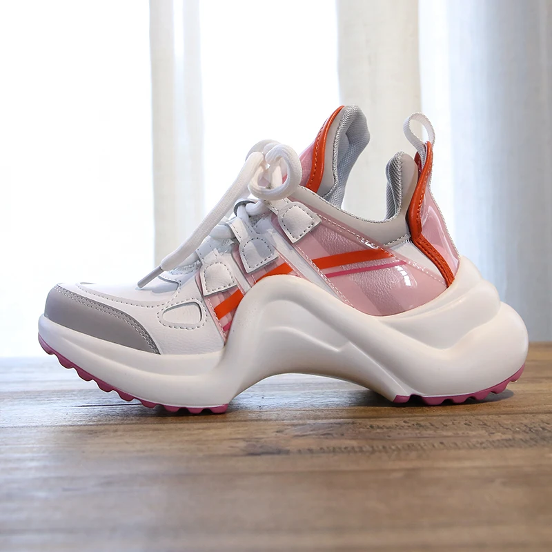 
Hot Sell Summer Sneakers Lace Up Sport Shoe PU Mesh Dad Shoes Chunky Sneakers Cheap Women Running Shoes 