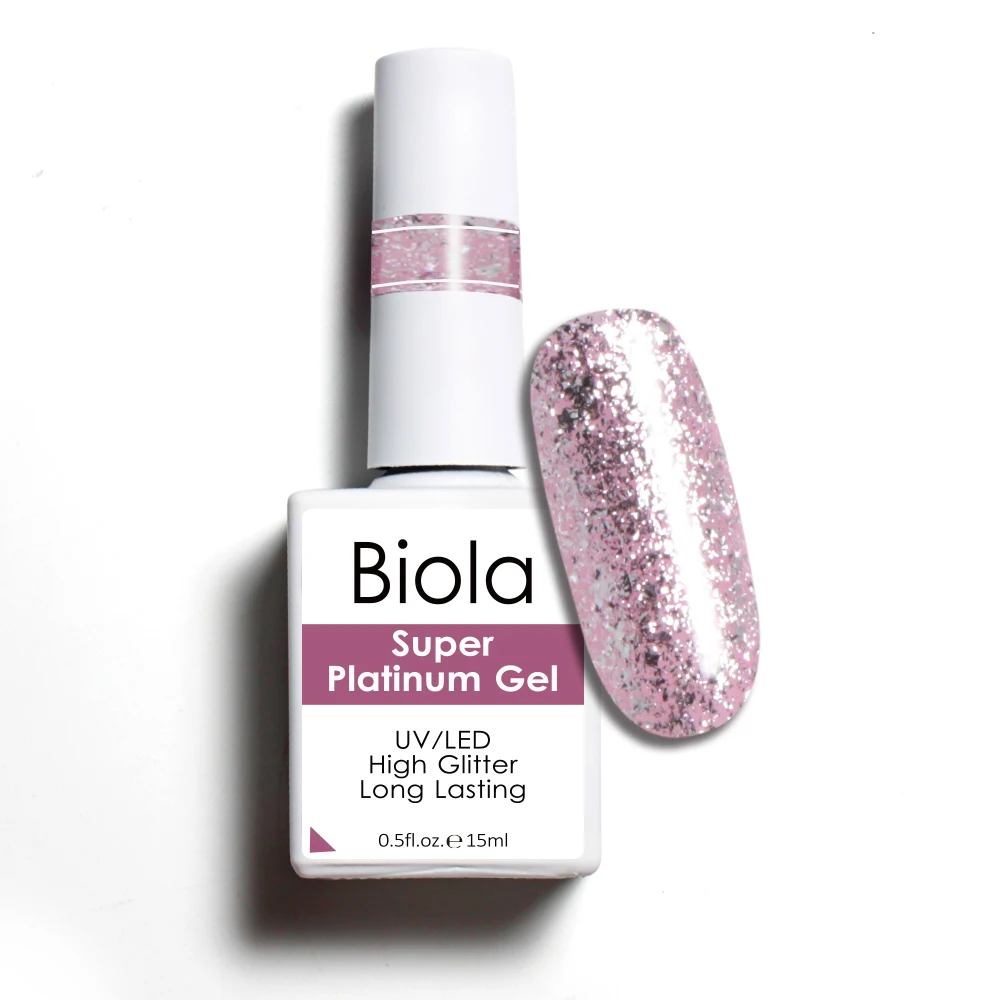 SDC Biola Private Label UV Gel Nail Gel Polish Super Shine Glitter Platinum Gel Polish