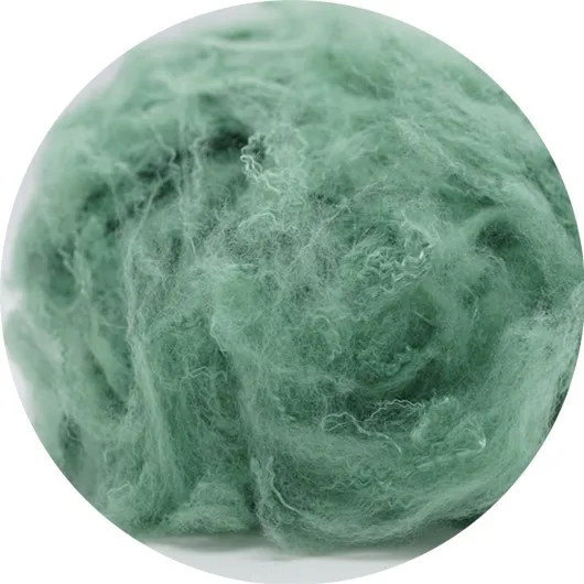 GRS 100% recycled colored solid polyester staple fiber with good price