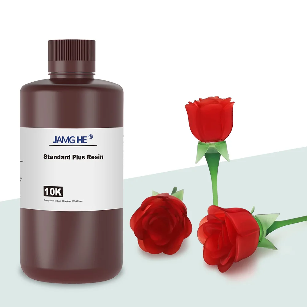 10K Super Low Odor Tough Rigid Resin in Gray 405nm UV Suitable Most DLP/SLA/LCD 3D Printers Finest Details Smooth Surface JAMGHE