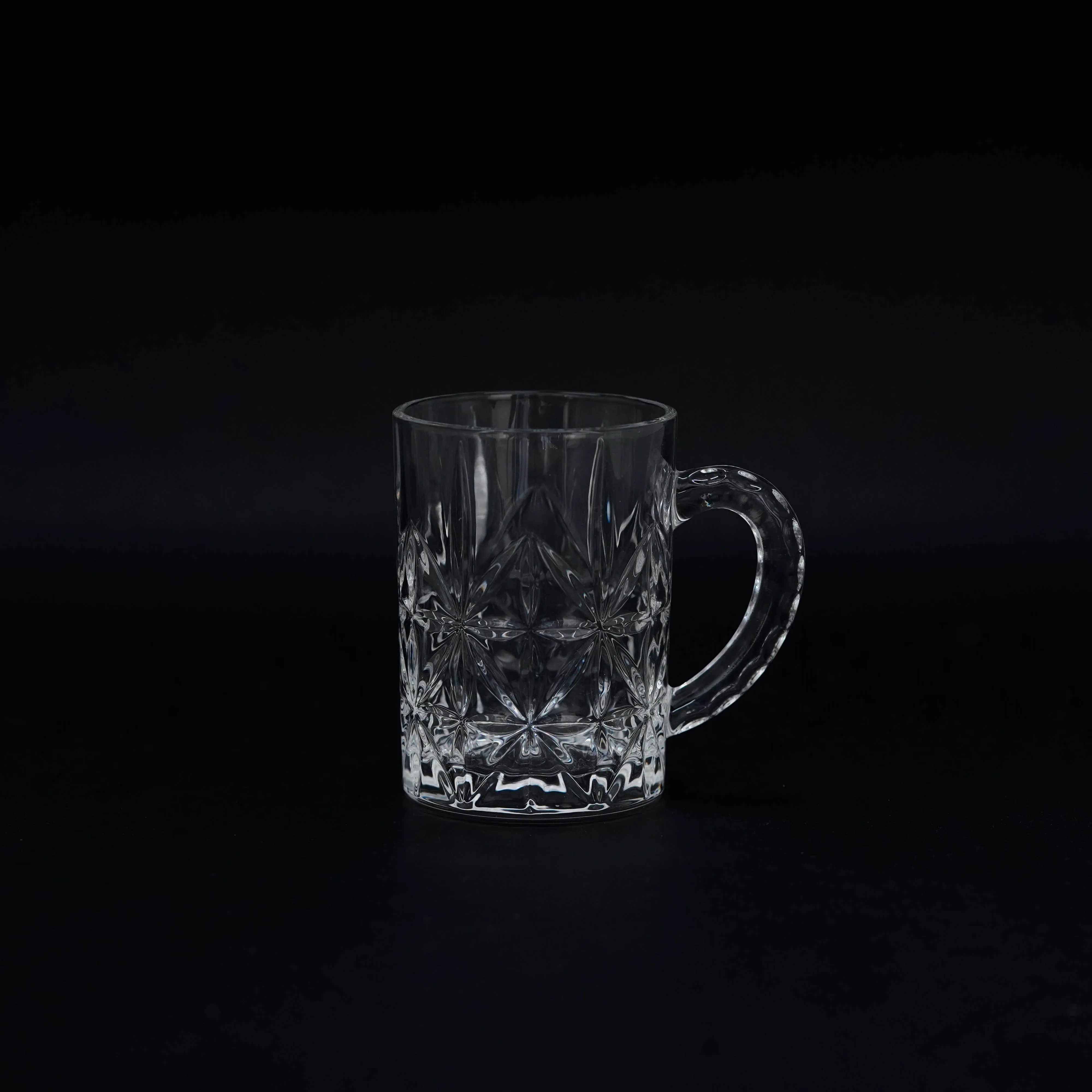 customized logo lead free crystal glass beer mug with handle M1404