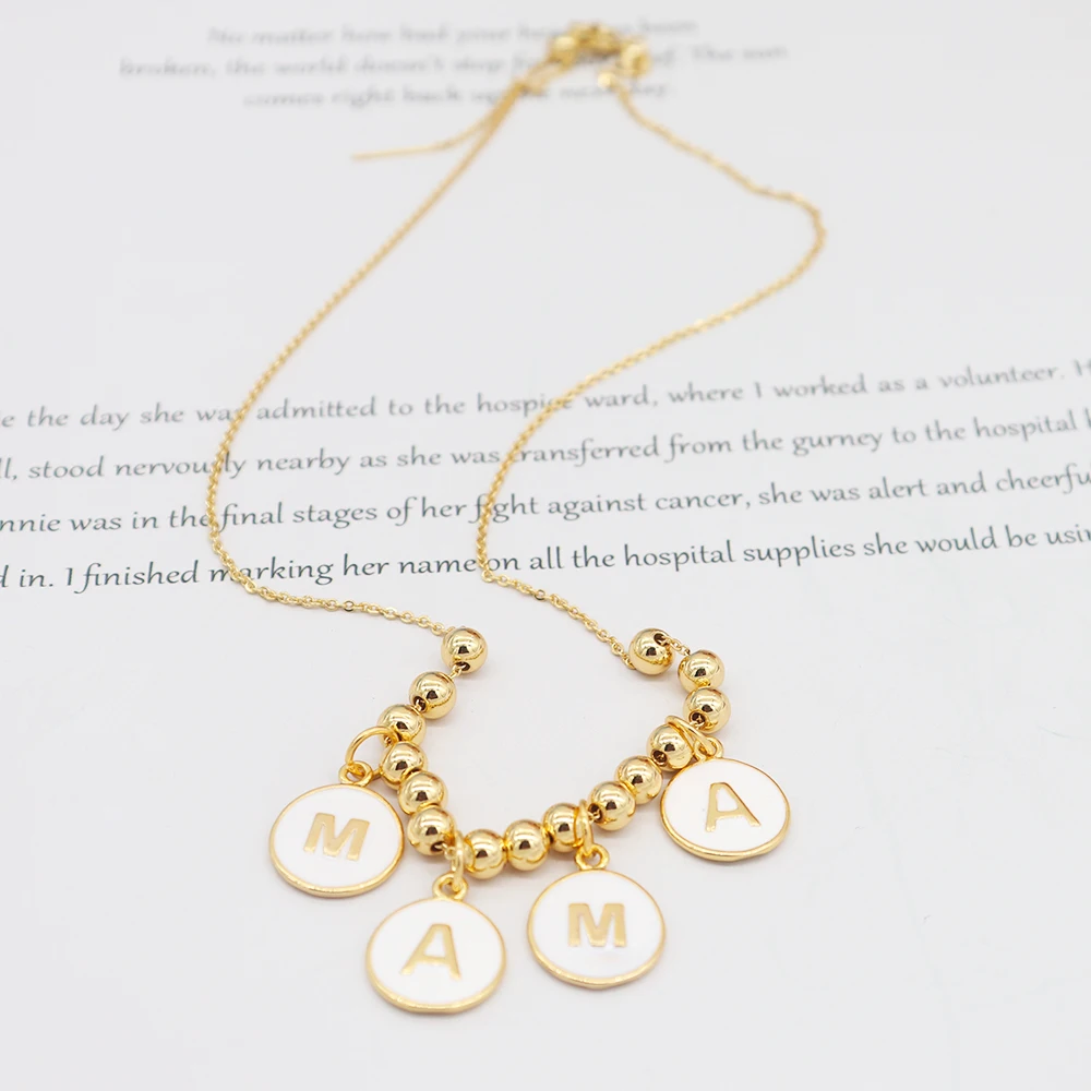 Customize fashion letter mothers day necklace 18k gold filled Stainless Steel charm pendant mom mama Necklace for women