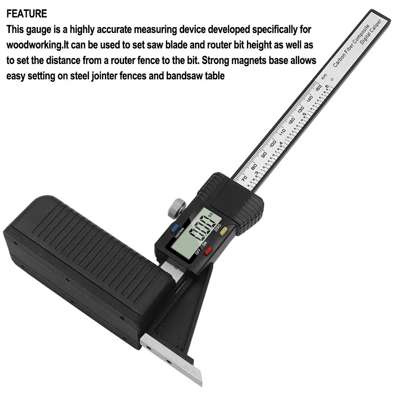 0-150mm digital display height ruler, woodworking table saw height ruler, electronic digital display vernier height ruler, marki