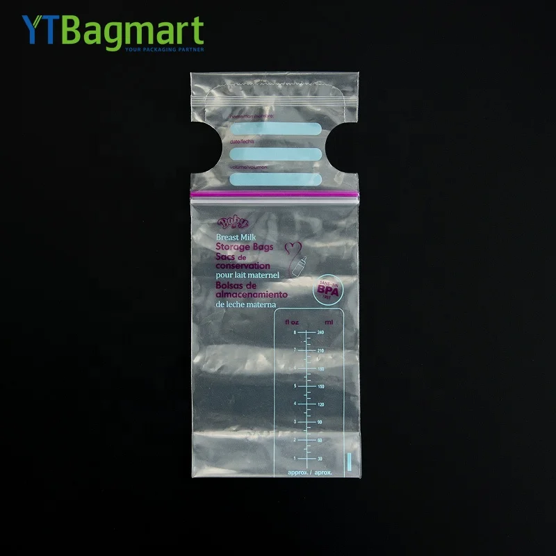 Disposable Double Zipper Baby Breast Milk Storage Bag Bpa Free Sterilized Ldpe Plastic Breastmilk Storage Bags With Measurement