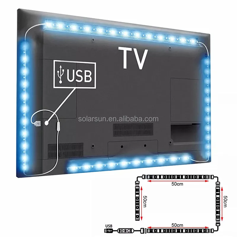 Smd5050 Usb Powered Dc5v Decoration For Tv Ktv Theatre Compute Mood Ip65 Color Dmx Led Strip Light With Remote Controller Kit