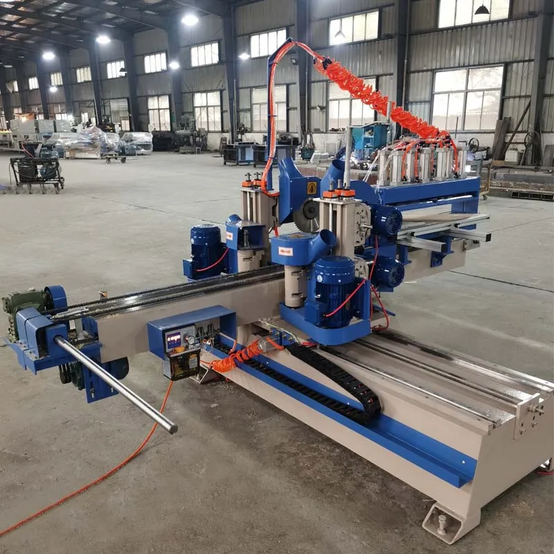 Economic 45/60 fishbone parquet laminate wood floor DET slotting milling machine double end tenoner