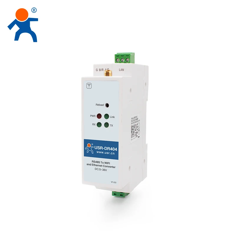 USR-DR404 Din-Rail, прозрачная передача между RS485 и Wi-Fi/Ethernet-преобразователь, серверное устройство промышленного класса